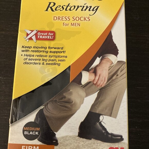 Futuro Restoring Compression Dress Socks Men Firm (20-30) Medium Black Firm - Picture 1 of 5